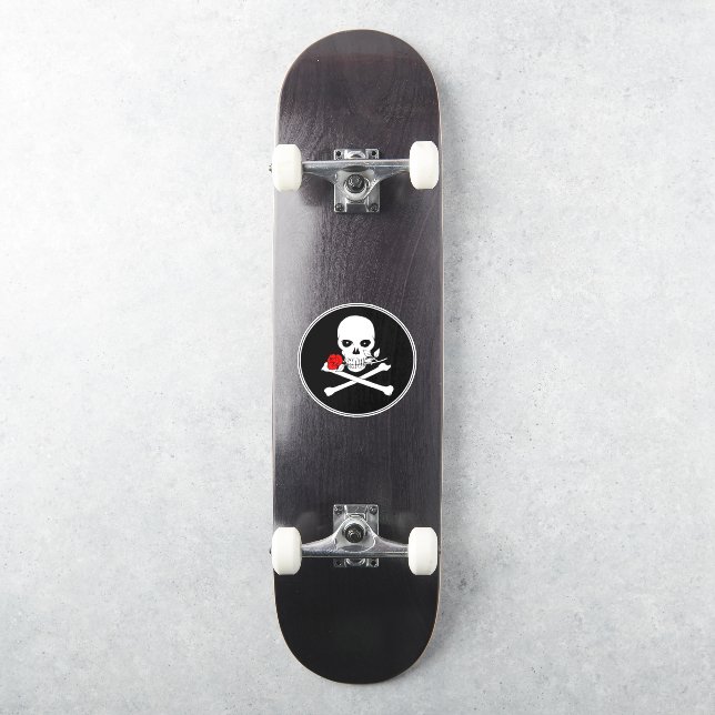 Piratenflagge (Rose) Vinyl-Aufkleber Aufkleber (Skateboard)