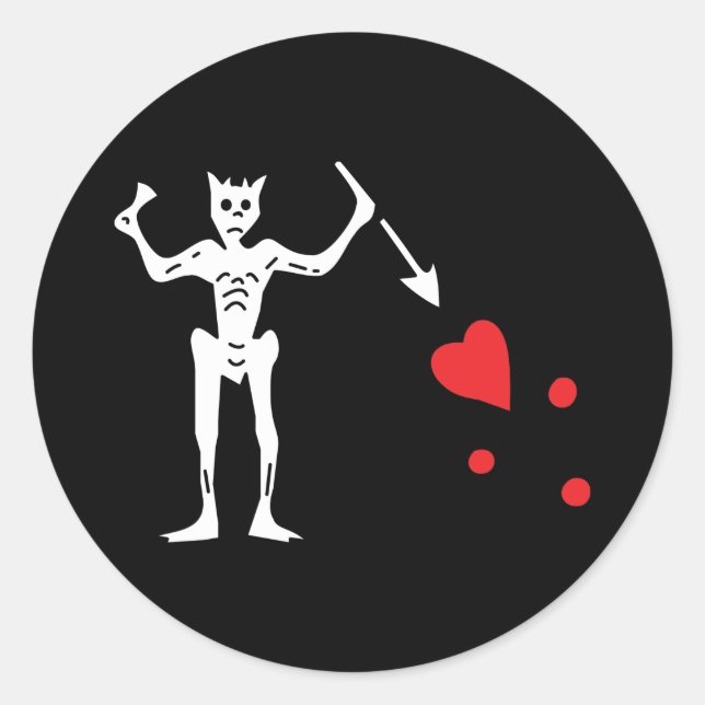 Piratenflagge Runder Aufkleber (Vorderseite)
