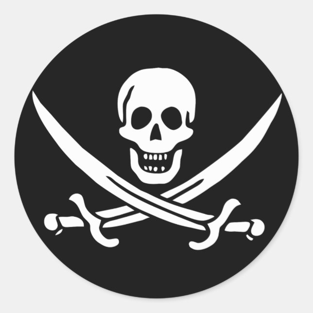 Piratenflagge Runder Aufkleber (Vorderseite)