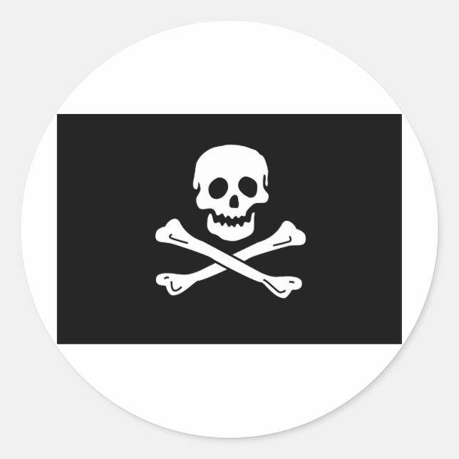Piratenflagge Runder Aufkleber (Vorderseite)