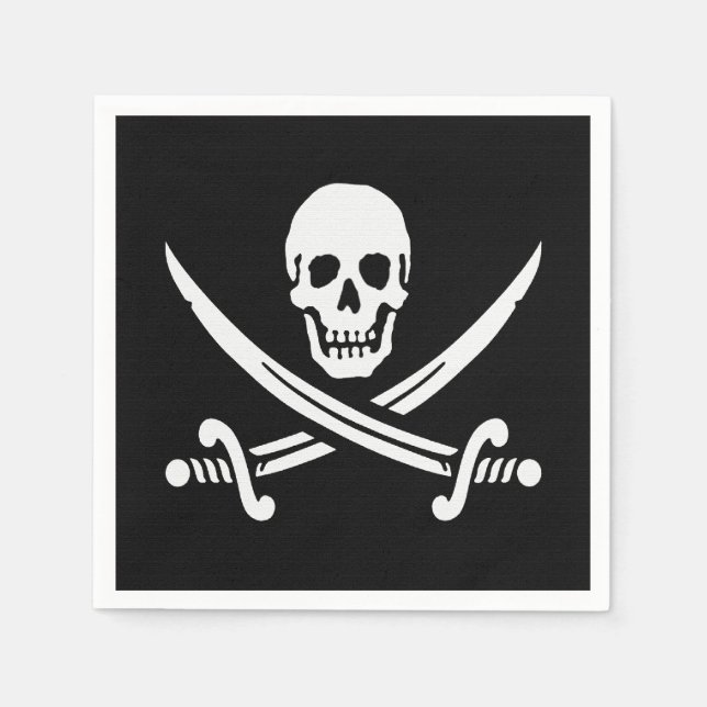Piratenflagge Serviette (Vorderseite)