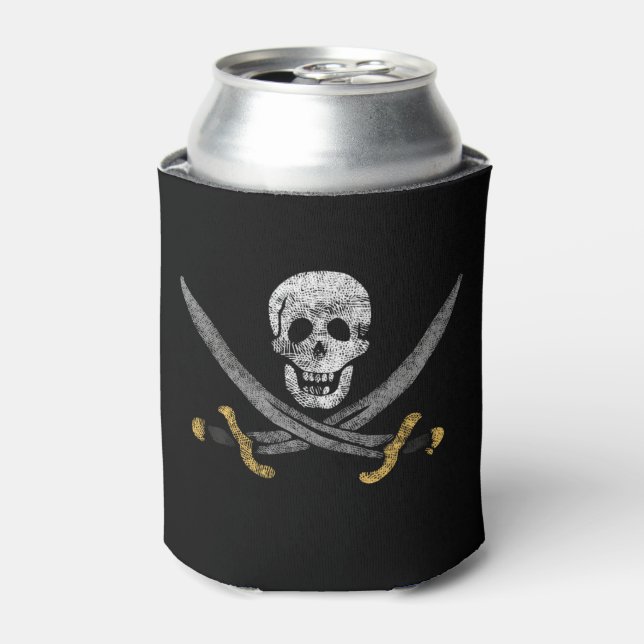 Piratenflagge "Skull and Schwerter" Dosenkühler (Kanne Vorderseite)