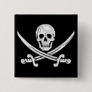 Piratenflagge Skull Button