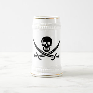 Piratenflagge Skull Crossed Schwerter Bierglas