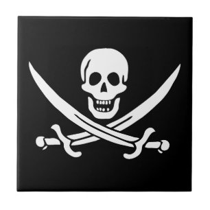 Piratenflagge Skull Crossed Schwerter Fliese