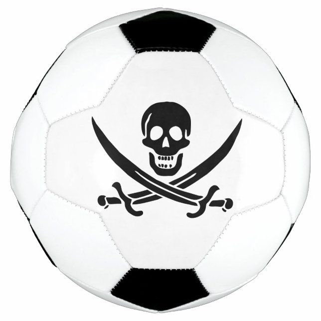 Piratenflagge Skull Crossed Schwerter Fußball (Vorderseite)