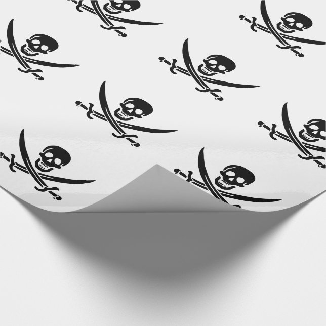 Piratenflagge Skull Crossed Schwerter Geschenkpapier (Ecke)