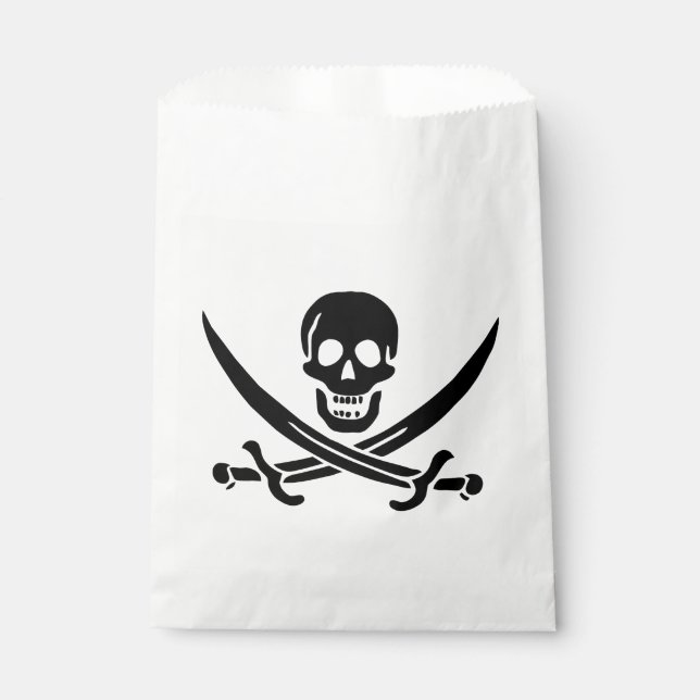 Piratenflagge Skull Crossed Schwerter Geschenktütchen (Vorderseite)