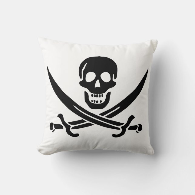 Piratenflagge Skull Crossed Schwerter Kissen (Vorderseite)