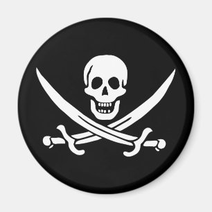 Piratenflagge Skull Crossed Schwerter Magnet
