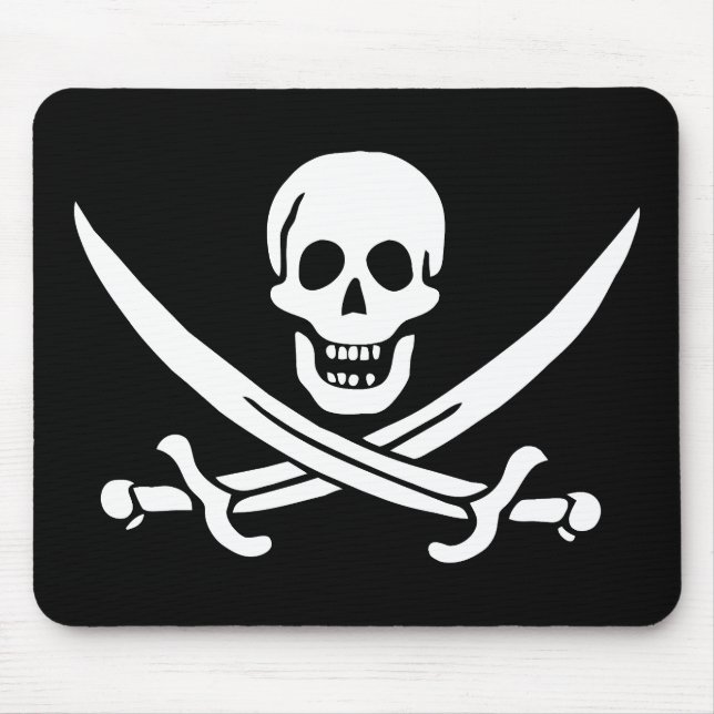 Piratenflagge Skull Crossed Schwerter Mousepad (Vorne)