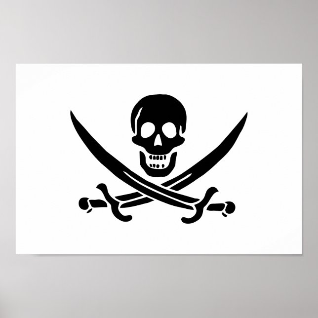 Piratenflagge Skull Crossed Schwerter Poster (Vorne)