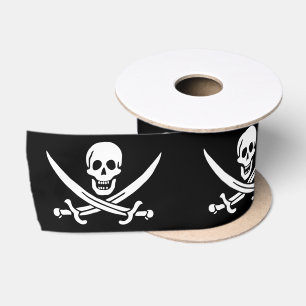 Piratenflagge Skull Crossed Schwerter Satinband