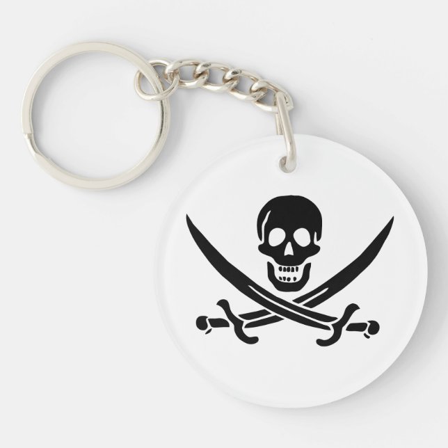 Piratenflagge Skull Crossed Schwerter Schlüsselanhänger (Vorderseite)