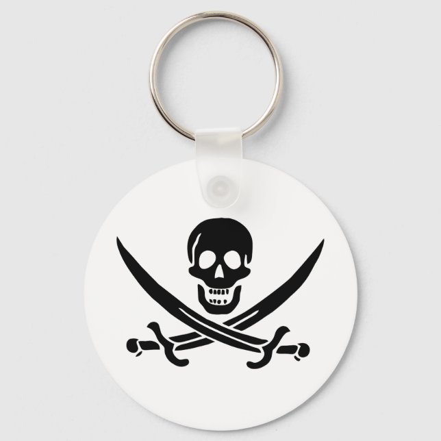 Piratenflagge Skull Crossed Schwerter Schlüsselanhänger (Vorderseite)