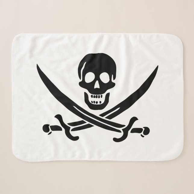 Piratenflagge Skull Crossed Schwerter Sherpadecke (Vorderseite (Horizontal))