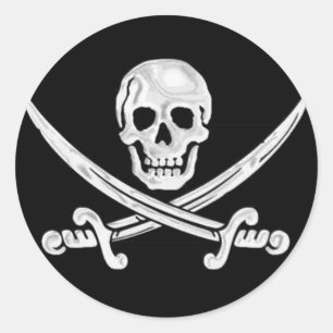 Piratenflagge Skull Runder Aufkleber