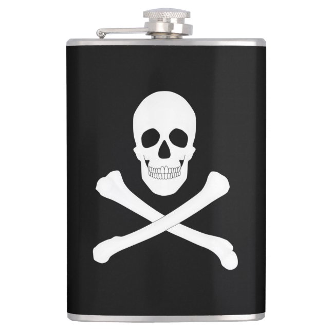 Piratenflagge (Skull und Crossbones) (Piratenflagg Flachmann (Vorderseite)