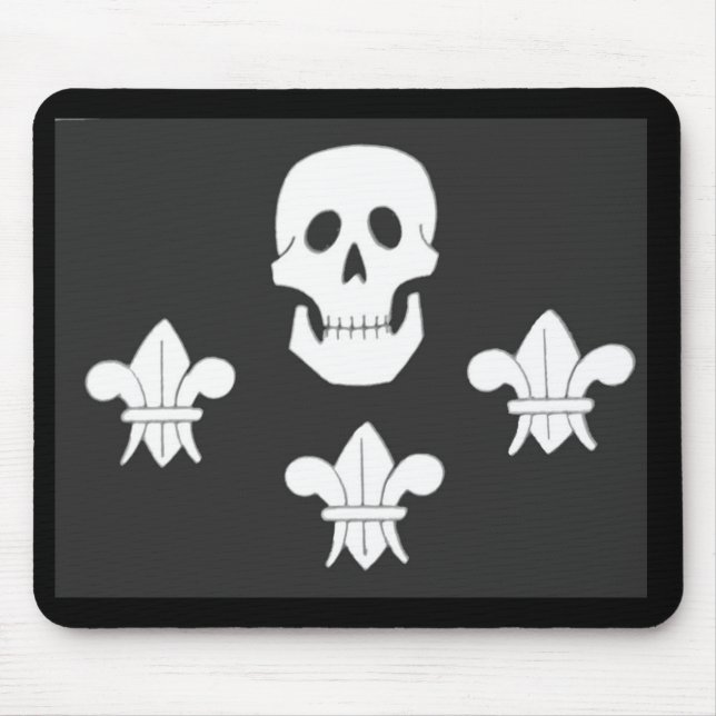 PIRATENFLAGGE SKULL UND DREI LILIES FLAG MOUSEPAD (Vorne)