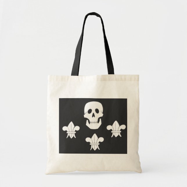 PIRATENFLAGGE SKULL UND DREI LILIES FLAG TRAGETASCHE (Vorne)