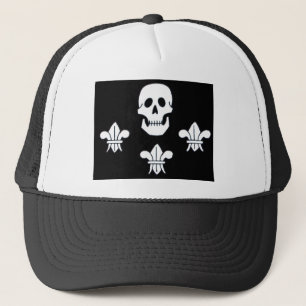 PIRATENFLAGGE SKULL UND DREI LILIES FLAG TRUCKERKAPPE