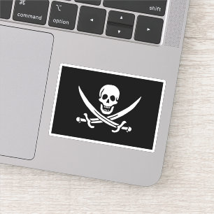 Piratenflagge Skull und Schwerter-Piratenflagge Aufkleber