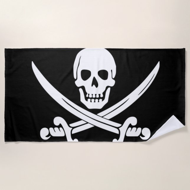 Piratenflagge Strandtuch (Vorderseite)