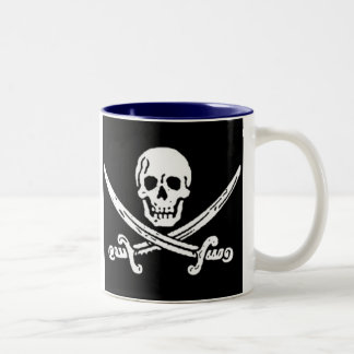 Piratenflagge-Tasse Zweifarbige Tasse