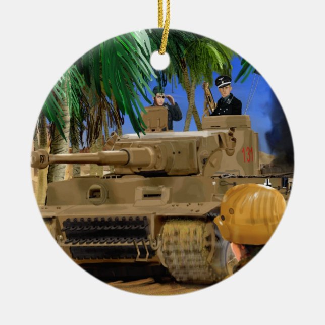 PIRATENFLAGGE-TIGER-BEHÄLTER KERAMIKORNAMENT (Vorne)