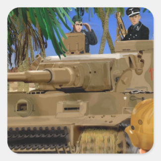 PIRATENFLAGGE TIGER TANK QUADRATISCHER AUFKLEBER