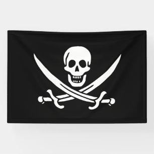 Piratenflagge Totenkopf gekreuzte Schwerter Banner
