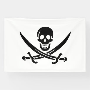 Piratenflagge Totenkopf gekreuzte Schwerter Banner