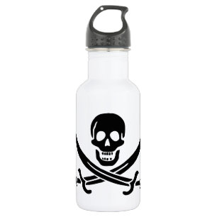 Piratenflagge Totenkopf gekreuzte Schwerter Edelstahlflasche