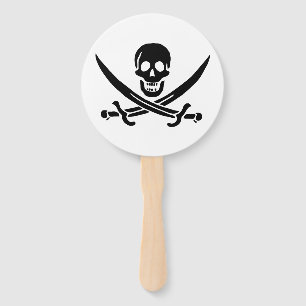 Piratenflagge Totenkopf gekreuzte Schwerter Fächer