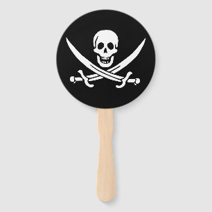Piratenflagge Totenkopf gekreuzte Schwerter Fächer
