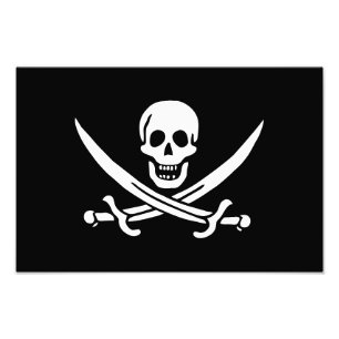 Piratenflagge Totenkopf gekreuzte Schwerter Fotodruck
