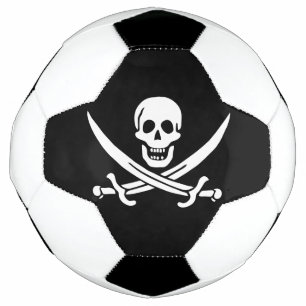 Piratenflagge Totenkopf gekreuzte Schwerter Fußball