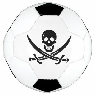 Piratenflagge Totenkopf gekreuzte Schwerter Fußball