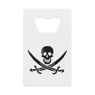 Piratenflagge Totenkopf gekreuzte Schwerter Geldbeutel Flaschenöffner