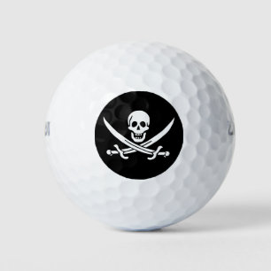 Piratenflagge Totenkopf gekreuzte Schwerter Golfball