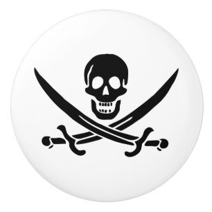 Piratenflagge Totenkopf gekreuzte Schwerter Keramikknauf