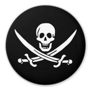 Piratenflagge Totenkopf gekreuzte Schwerter Keramikknauf