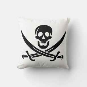 Piratenflagge Totenkopf gekreuzte Schwerter Kissen
