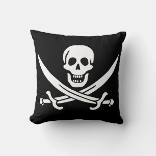 Piratenflagge Totenkopf gekreuzte Schwerter Kissen
