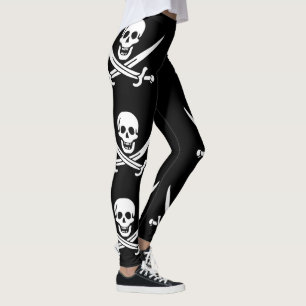 Piratenflagge Totenkopf gekreuzte Schwerter Leggings