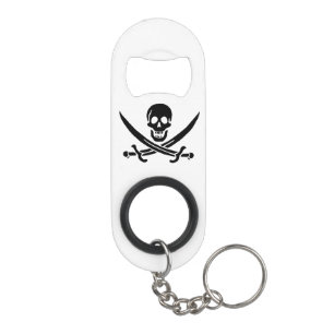 Piratenflagge Totenkopf gekreuzte Schwerter Mini Flaschenöffner