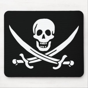 Piratenflagge Totenkopf gekreuzte Schwerter Mousepad