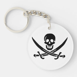 Piratenflagge Totenkopf gekreuzte Schwerter Schlüsselanhänger