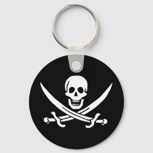 Piratenflagge Totenkopf gekreuzte Schwerter Schlüsselanhänger