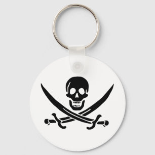 Piratenflagge Totenkopf gekreuzte Schwerter Schlüsselanhänger